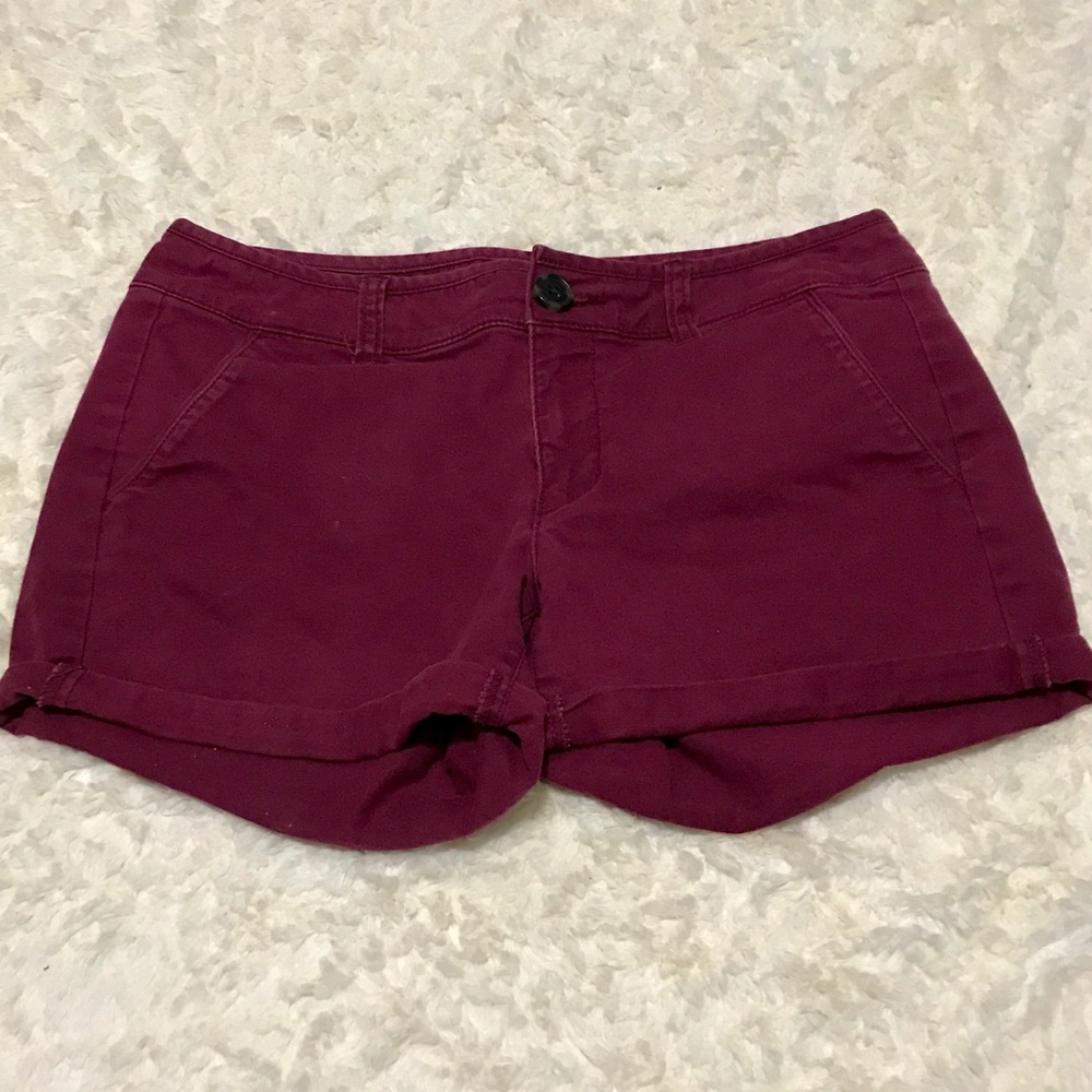 American Eagle Maroon Midi Shorts Size 2